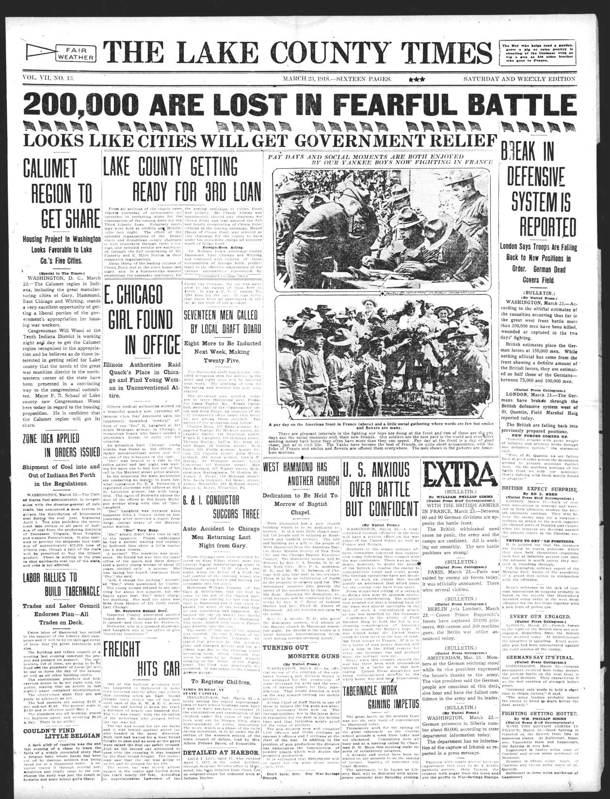 March 23, 1918: 200,000 Are Lost In Fearful Battle